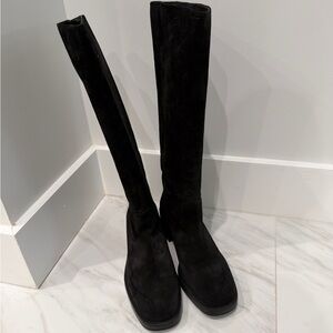 Stuart Weitzman Kaia Black Suede Knee-High Women's Boots